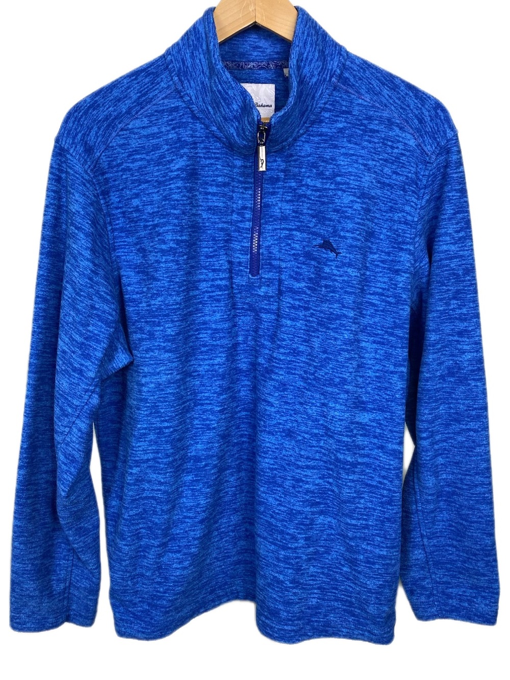 Tommy Bahama Blue Quarter-Zip Pullover Fleece Men’s Large Lightweight Sweater